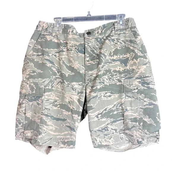 USAF Air Force ABU Tiger Stripe Camo Cargo Shorts Mens 34 Military Cut-Offs - Picture 2 of 16